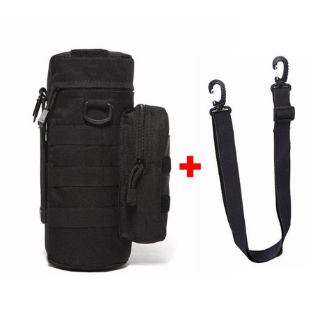 Tactical Molle Pouch Military Thermos Bag Molle BushLine Black with strap  