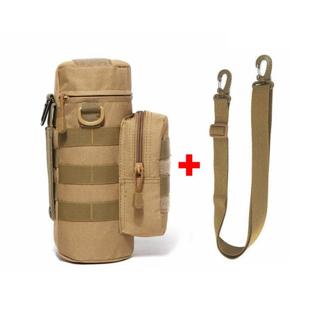 Tactical Molle Pouch Military Thermos Bag Molle BushLine Khaki with strap  