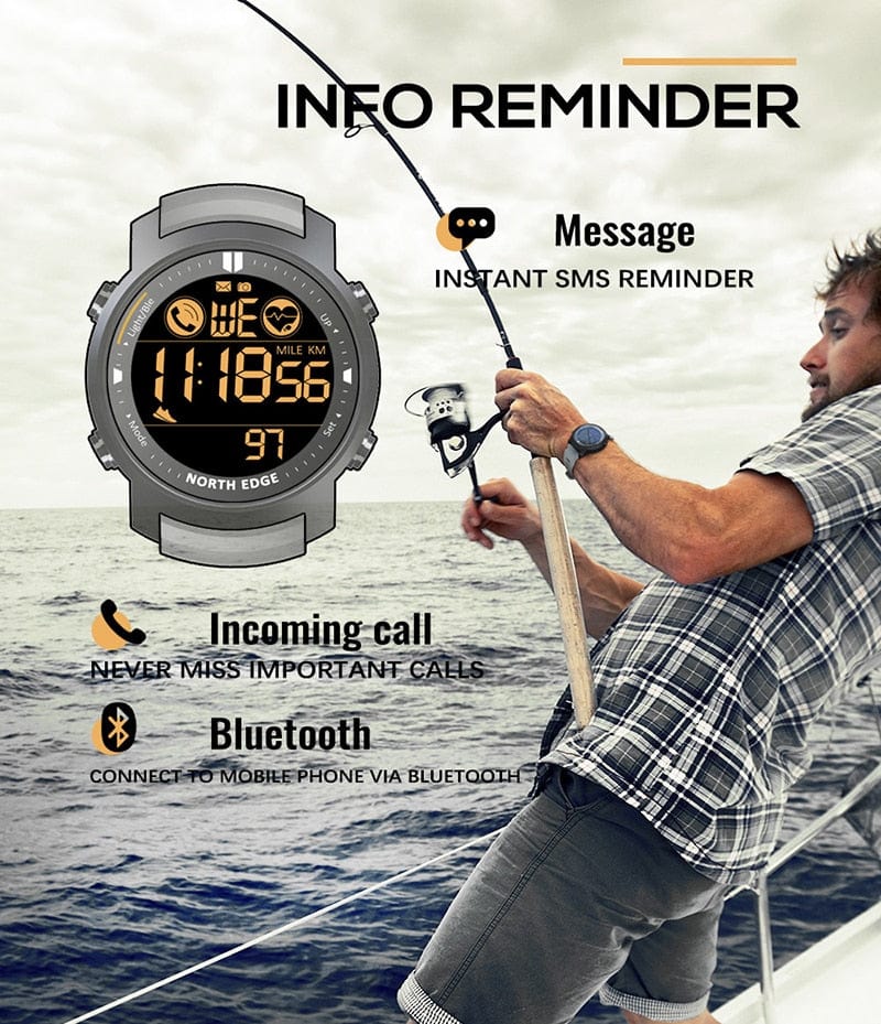 NORTH EDGE Watch Waterproof 50m Android IOS Watchs BushLine   