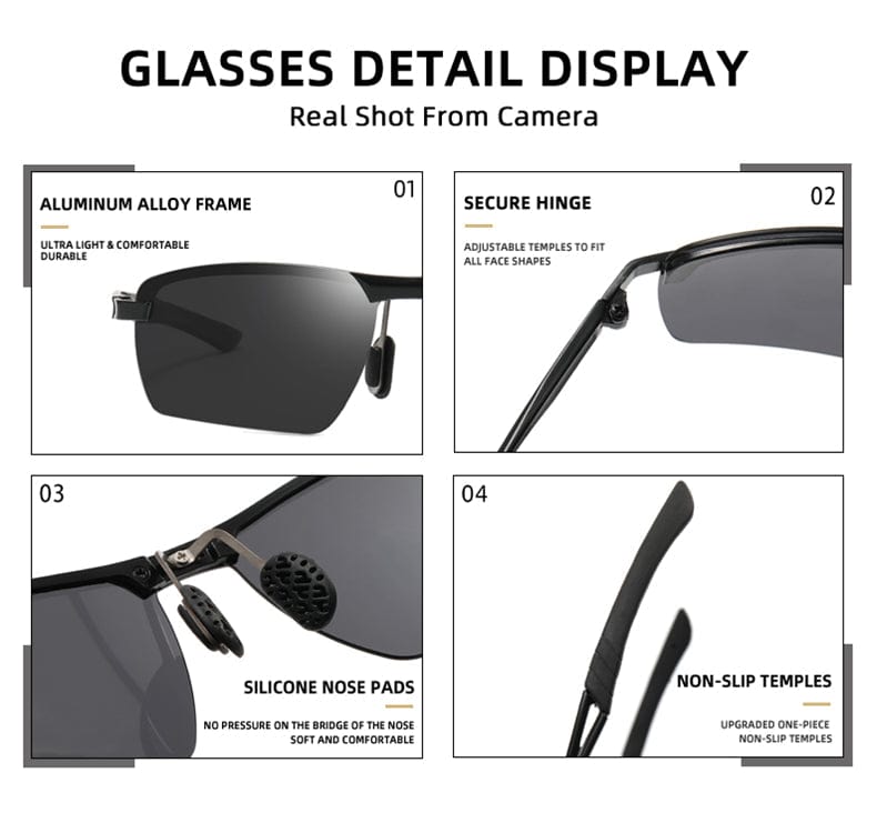 Photochromic Polarized Sunglass's Optics BushLine   