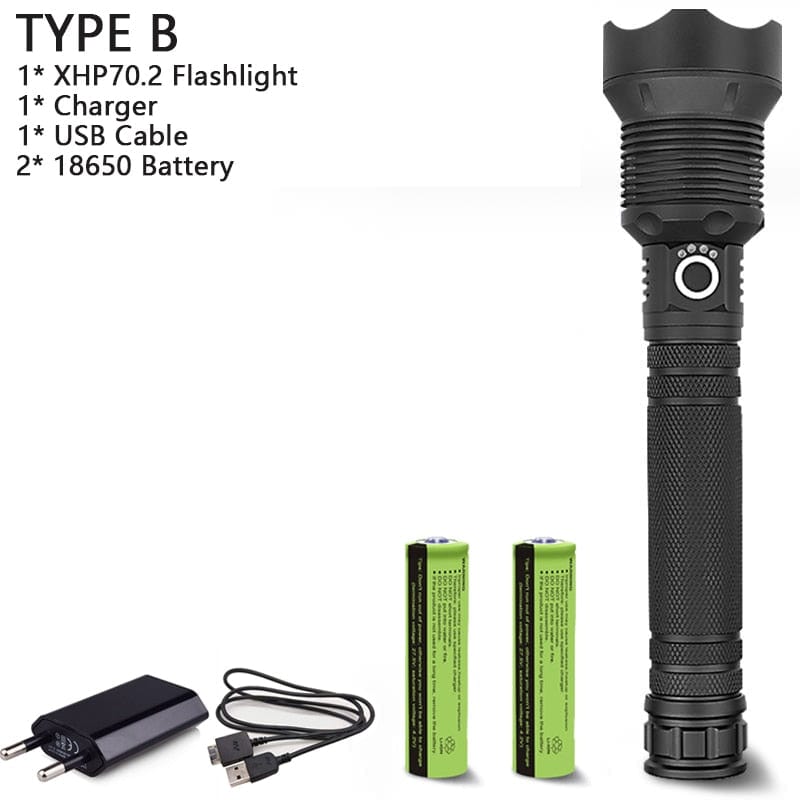 Rechargeable Powerful LED Flashlight Optics BushLine   