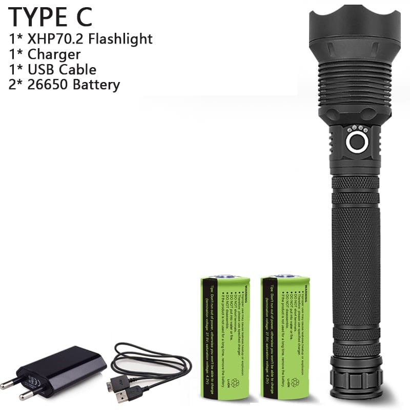 Rechargeable Powerful LED Flashlight Optics BushLine   