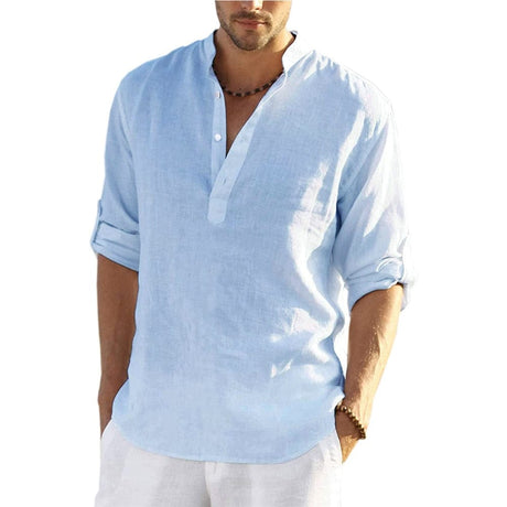 Men's Casual Cool Cotton Bali Shirt Outdoor Shirts & Tops BushLine Blue US S 50-60 KG 