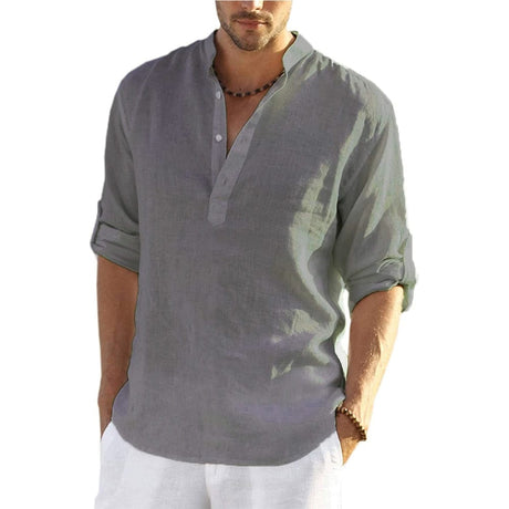 Men's Casual Cool Cotton Bali Shirt Outdoor Shirts & Tops BushLine Gray US S 50-60 KG 