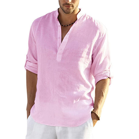 Men's Casual Cool Cotton Bali Shirt Outdoor Shirts & Tops BushLine Pink US S 50-60 KG 