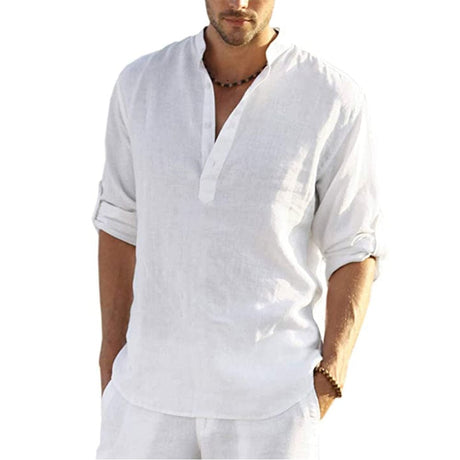 Men's Casual Cool Cotton Bali Shirt Outdoor Shirts & Tops BushLine White US S 50-60 KG 