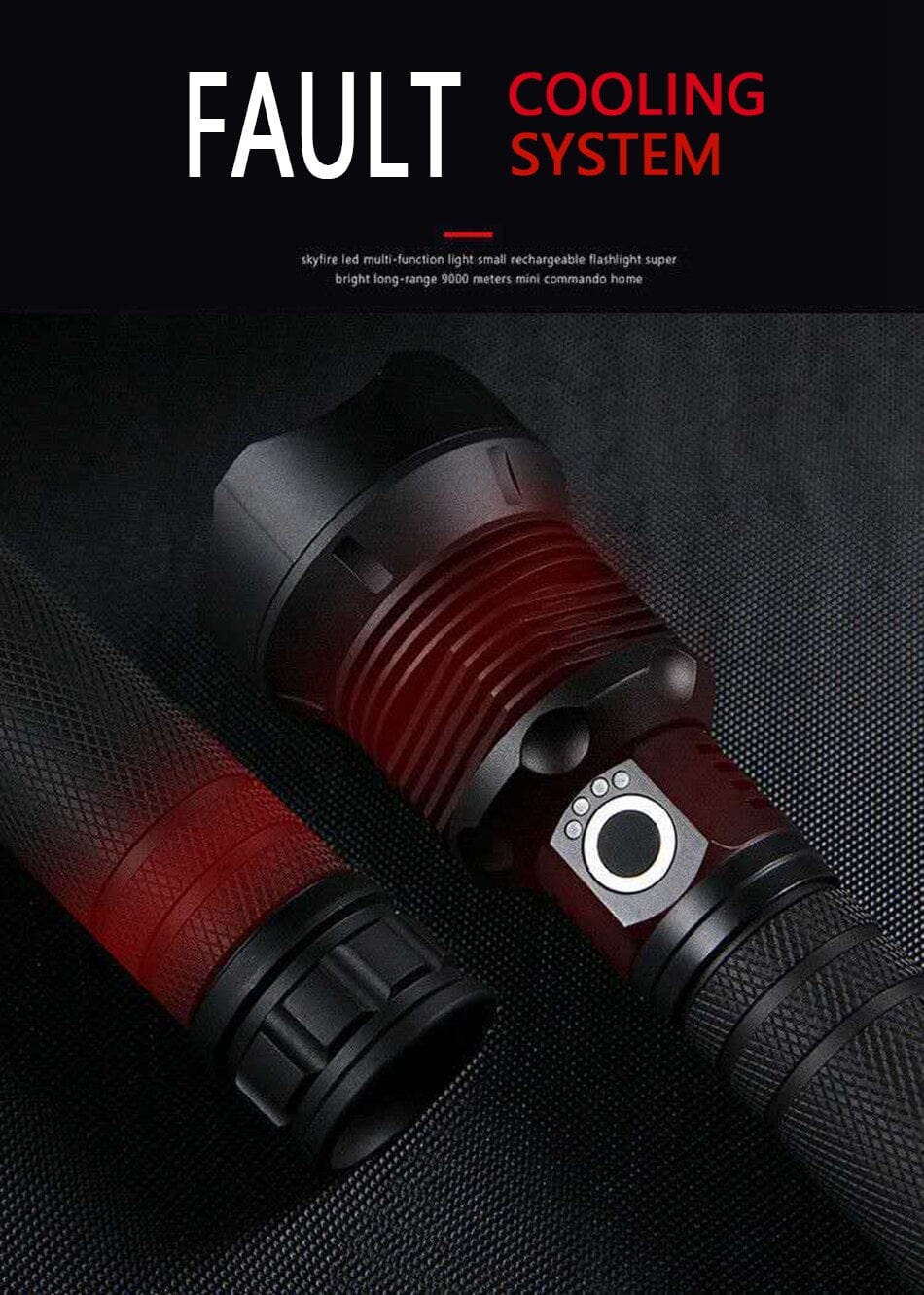 Rechargeable Powerful LED Flashlight Optics BushLine   