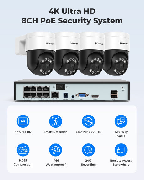 H.View AI Human Detect Security Camera Security Cameras BushLine   