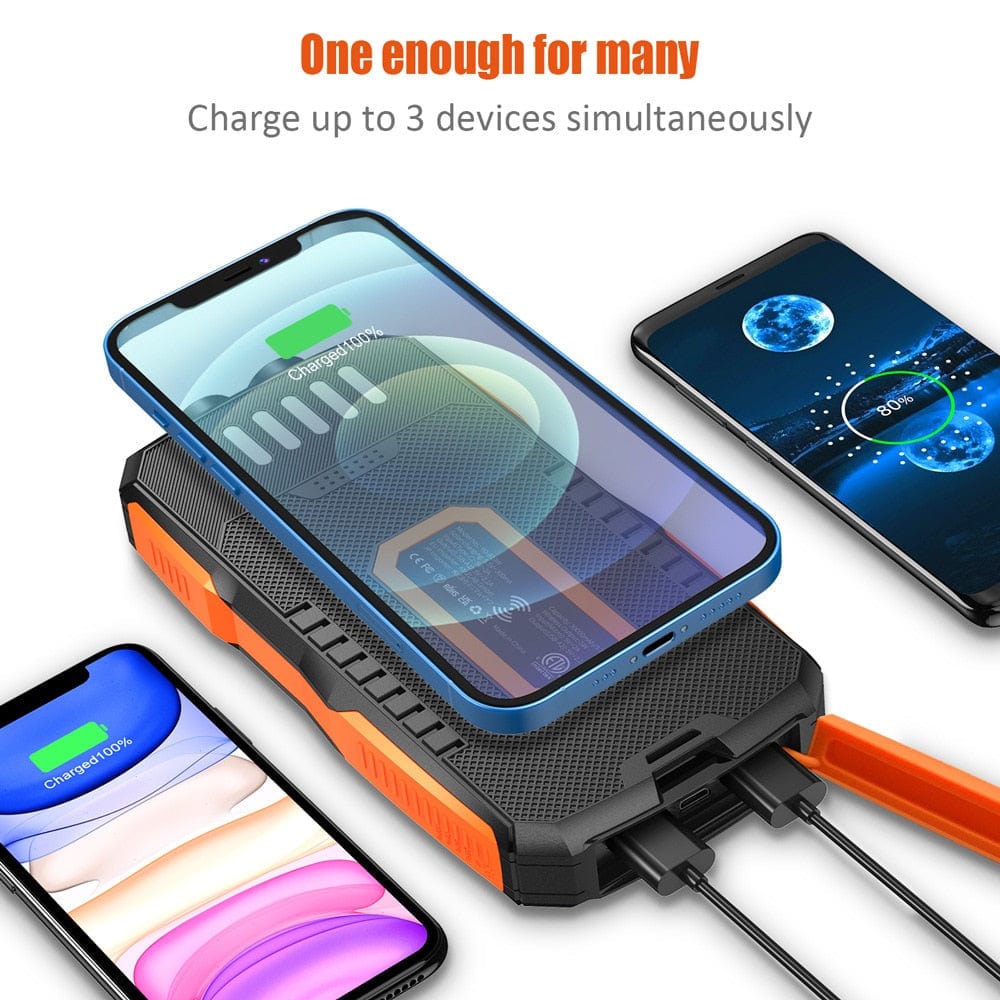 Solar Power Bank 30000mAh Wireless Charging solar power BushLine   