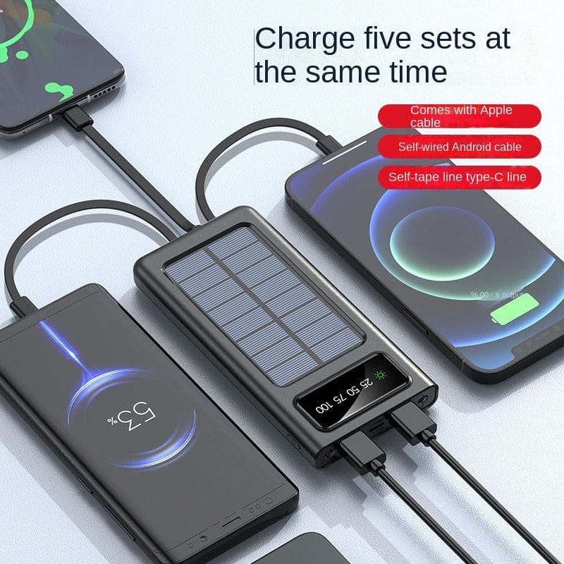 Solar Powerbank 30000mAh USB On-Board Cables solar power BushLine   