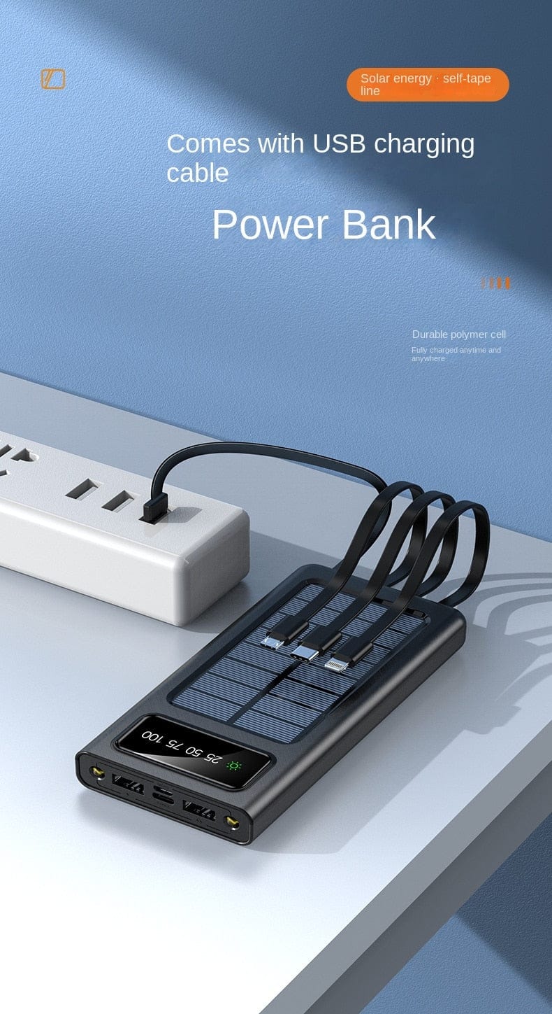 Solar Powerbank 30000mAh USB On-Board Cables solar power BushLine   