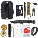 Outdoor Basic Survival Emergency Aid Kits 13 in 1 survival BushLine Black 13 in 1  