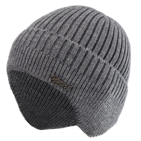 Unisex Winter Wool Beanie with Earflaps Thermal & Wool Beanies BushLine Grey 55cm-60cm 