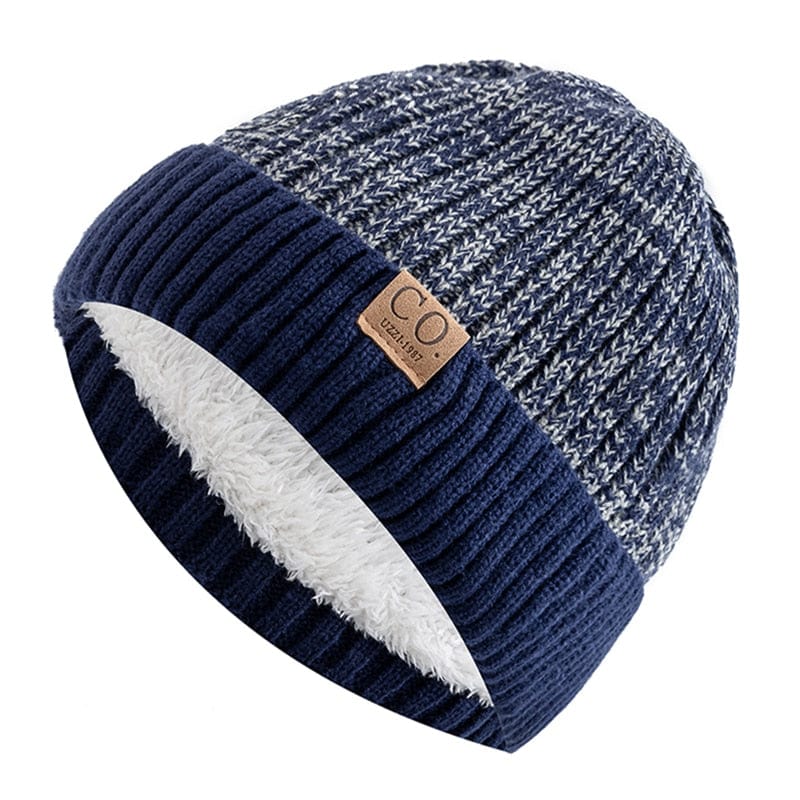 New Unisex Two-Tone Winter Beanie 2023 Thermal & Wool Beanies BushLine Navy Blue 55cm-58cm 