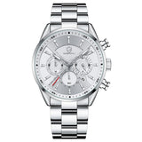 CHEETAH 1613G Casual Sport Chronograph Watch Quartz Watchs BushLine Silver White  