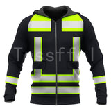 Hi Vision Hoodie Sweat Shirt Black/yellow Hi-Vis & Safety BushLine Zip Hoodies XS 